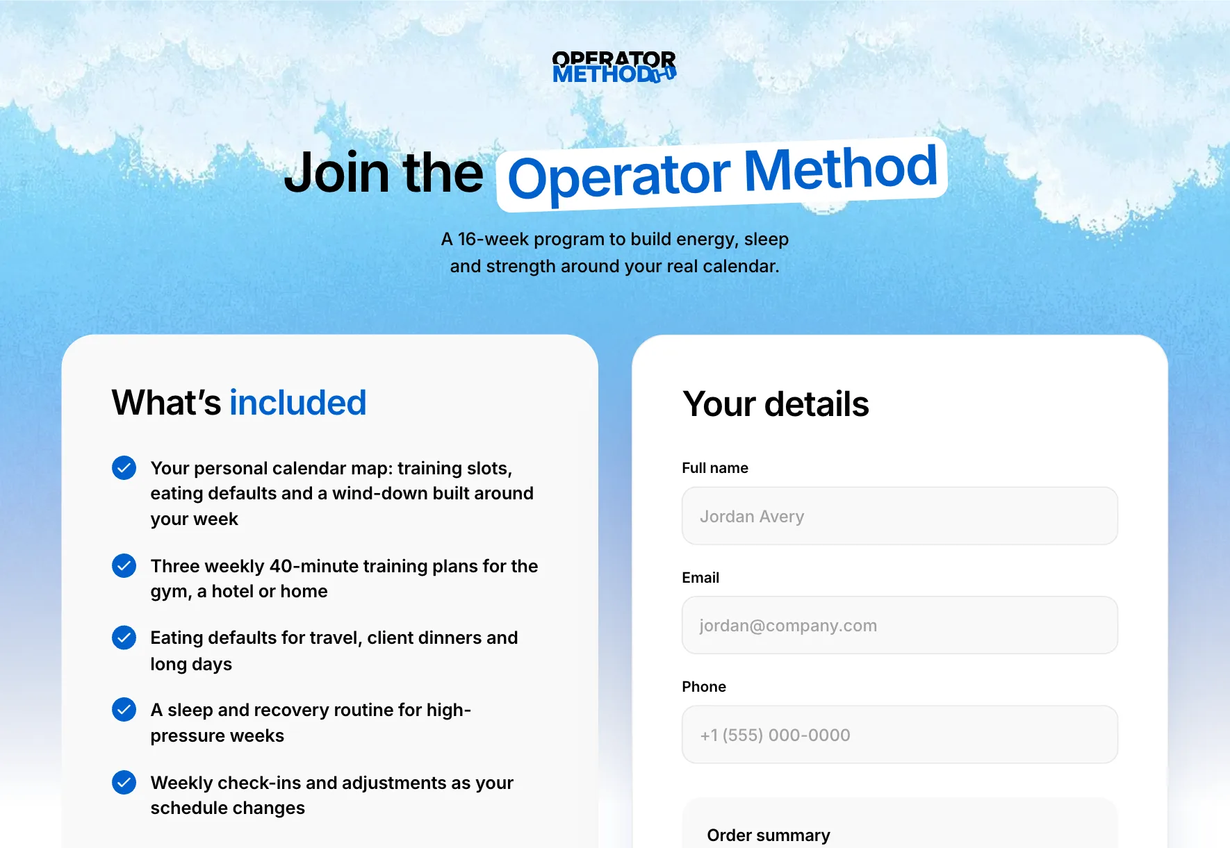 The checkout page on a tablet