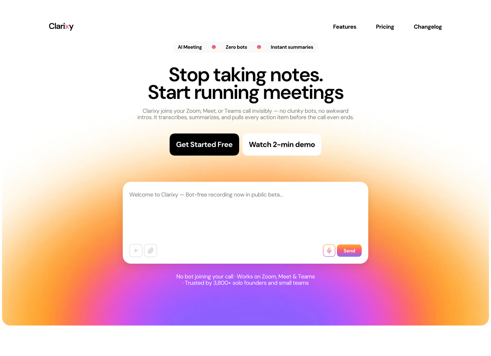 Clarixy website preview